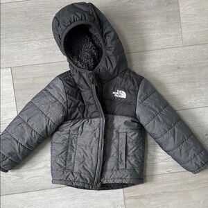 The North Face Black and Gray Hooded Coat